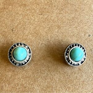 Turquoise Silver Stud Earrings